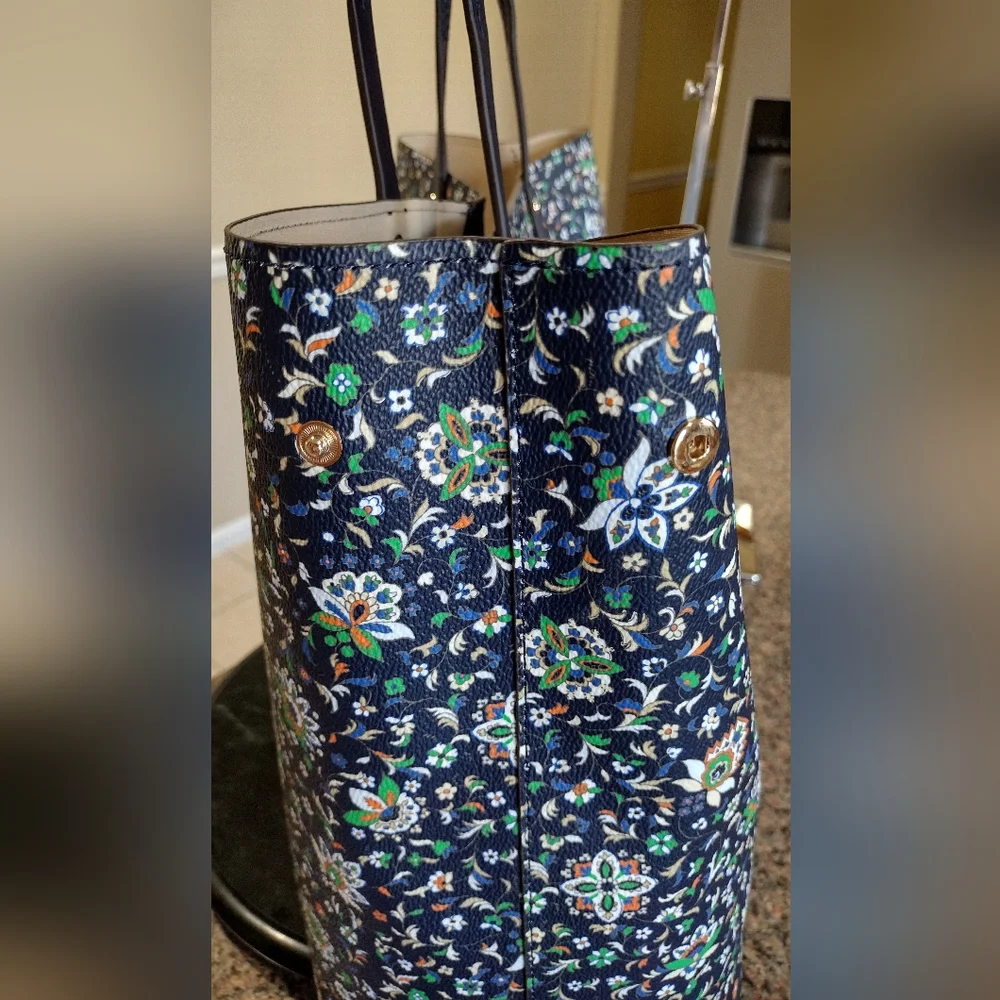 NWOT Tory Burch Floral Tote Bag - Navy and Multicolor